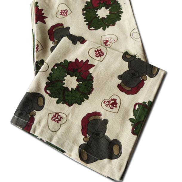 Lot de 10 serviettes en tissu pour décoration de table de Noël, de