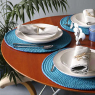 Set de table Bleu Turquoise - Rond - Fibres recyclées