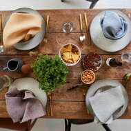 Serviette de table en lin lavé 50x50 cm- Tissage chambray - Collection Journey Living