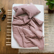 Parure housse de couette + 2 Taies d'oreiller carrées en lin lavé -Collection #lavie